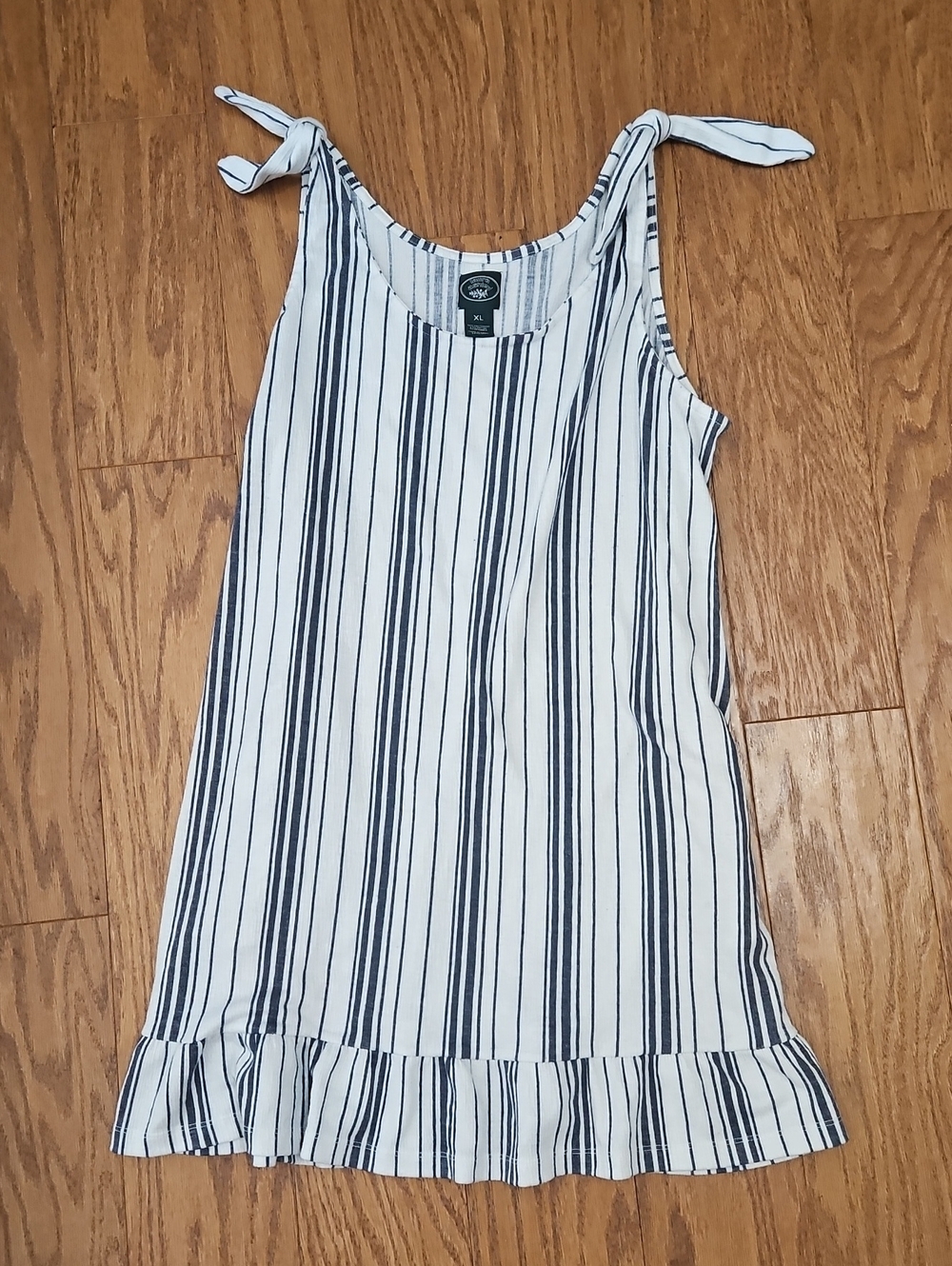 Laura Ashley Blue and White Striped Sundress Sz XL